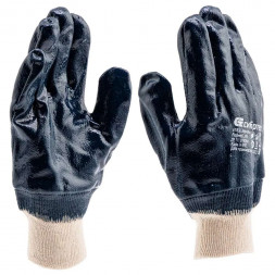 Трикотажные перчатки с обливом из бутадиен-нитрильного каучука СИБРТЕХ манжет L 67831