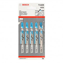 Набор пилок для лобзика Bosch T118B 5 шт. 2608631014