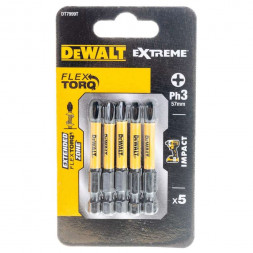 Биты ударные DEWALT &quot;EXTREME&quot; IMPACT TORSION PH3 57мм 5шт. DT7999T-QZ