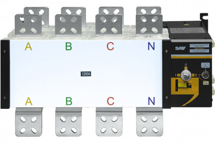 Реверсивный рубильник АВР (устройство автоматического ввода резерва) SHIQ5-1250 4P