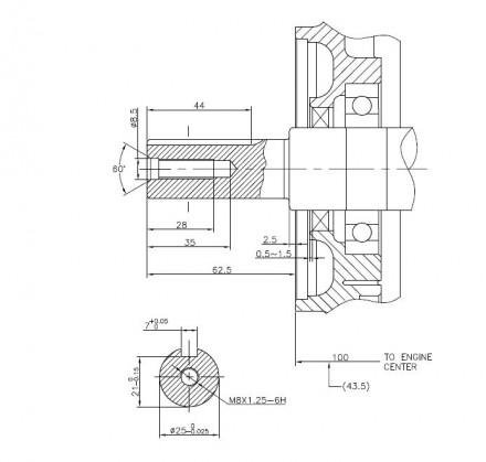 Двигатель бензиновый Loncin G420F (A type) D25/Engine Loncin G420FA (A type) D25