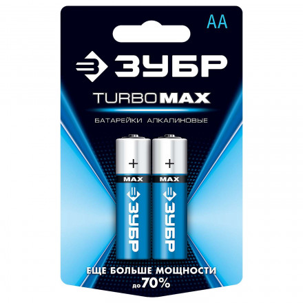 Батарейка щелочная ЗУБР &quot;TURBO MAX&quot; АА 1.5В 2шт. 59206-2C_z01